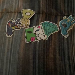 5 piece skateboard stickers